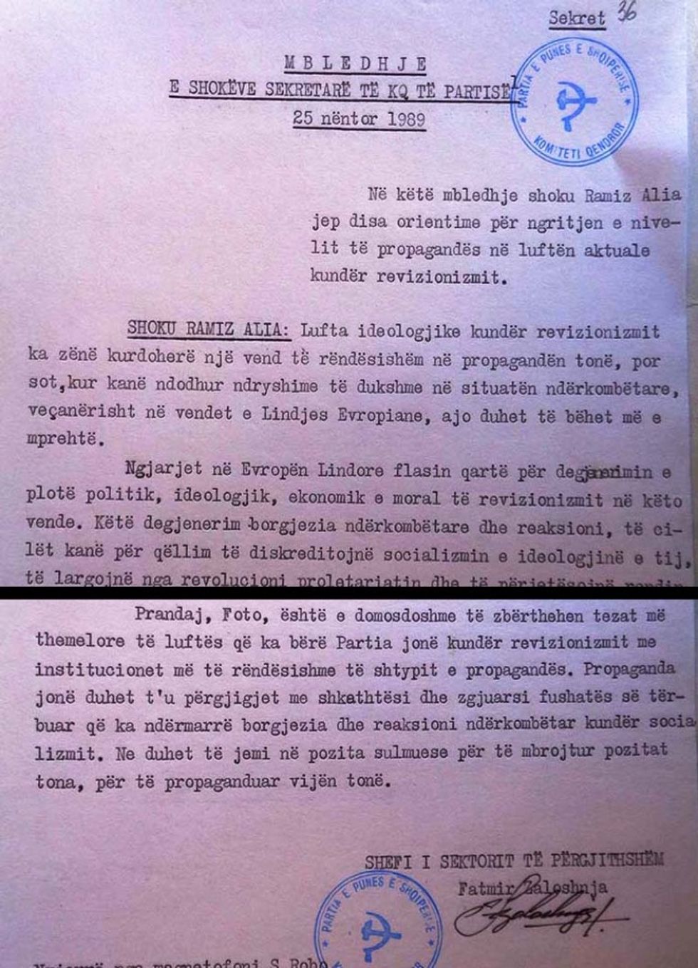 Ramiz Alia procesverbal