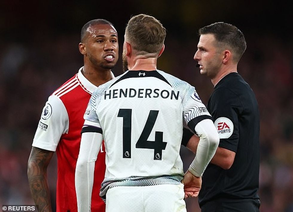 Referee Michael Oliver informed both managers of an alleged comment made towards a player
