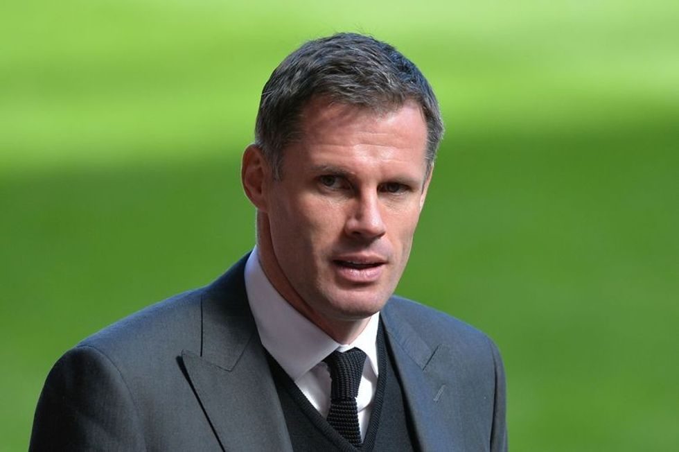 Retired Liverpool football club player Jamie Carragher arrives for a memorial service to mark the 25