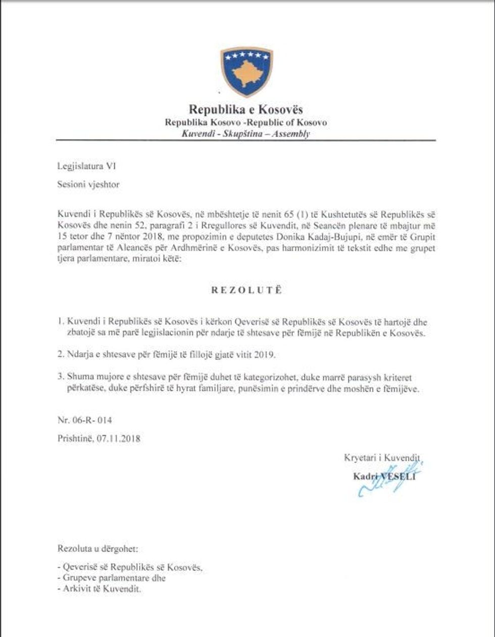 rezoluta shtesat e femijeve