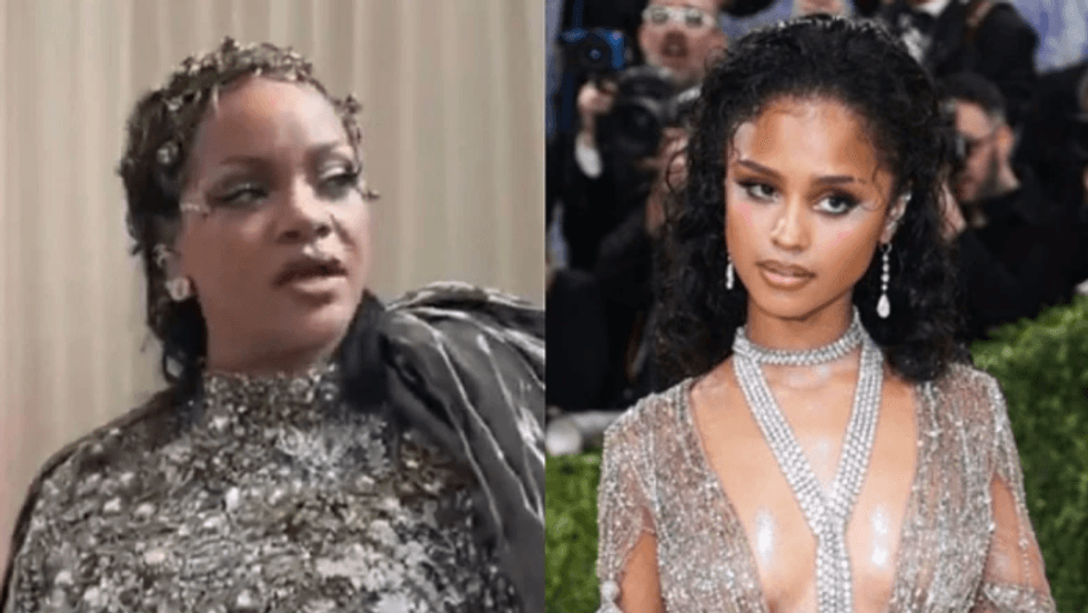 Videoja ku Rihanna duket se injoron këngëtaren Tyla në Met Gala shkaktoi reagime të mëdha