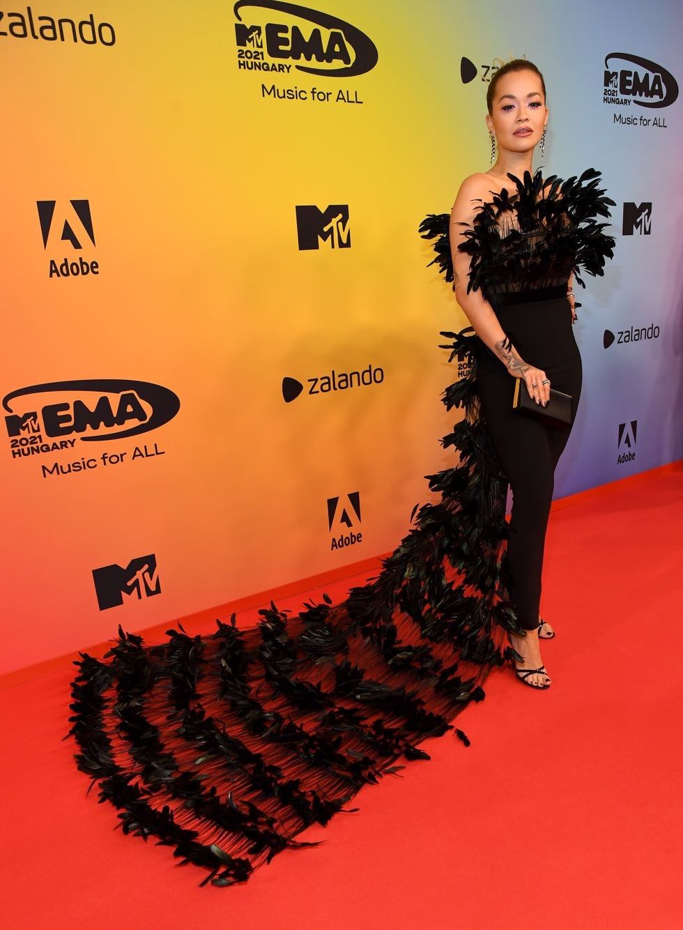 rita ora attends the mtv emas 2021 music for all at the news photo 1636916306
