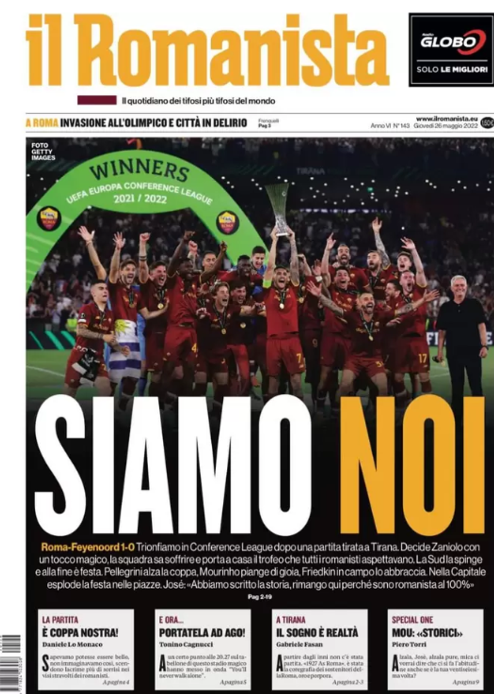 romanista prima pagina