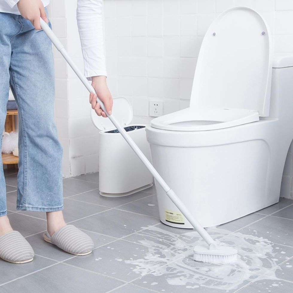 Rubber Head Long Handle Toilet Brush with Holder Base Household Bathroom Cleaning Brush Wall Mounted Home