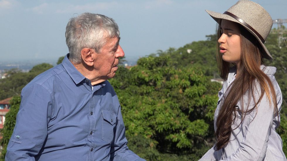 sad teen girl talking grandfather footage 087493402 prevstill