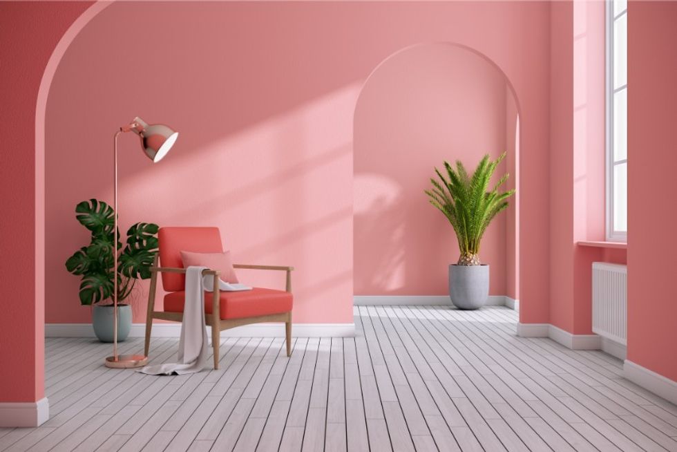 salmon pink walls paintzen