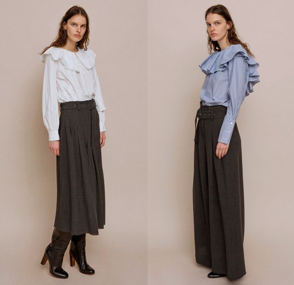 sea new york fashion week 2017 2018 fall winter womens lace satin ruffles fur tassels pompoms peasant denim jeans observer 04x