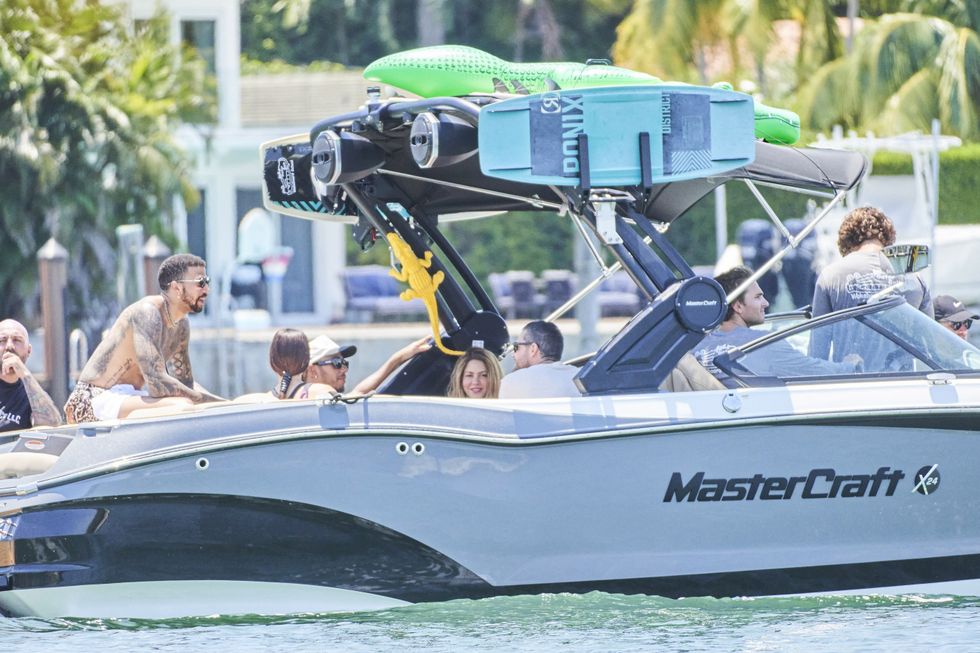 shakira enjoys barefoot trip boatload 816502377