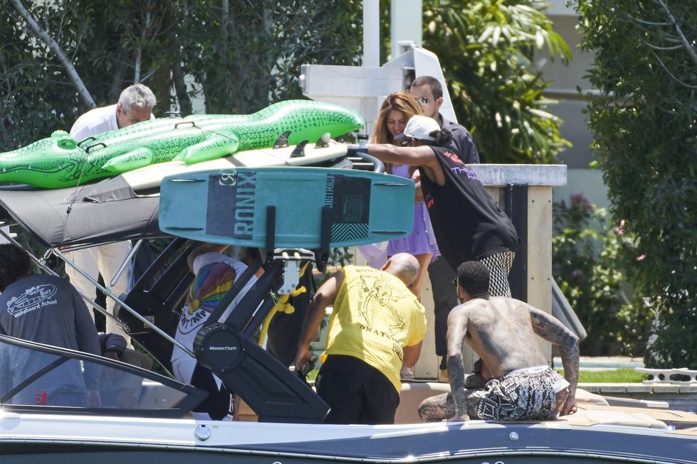 shakira enjoys barefoot trip boatload 816502490