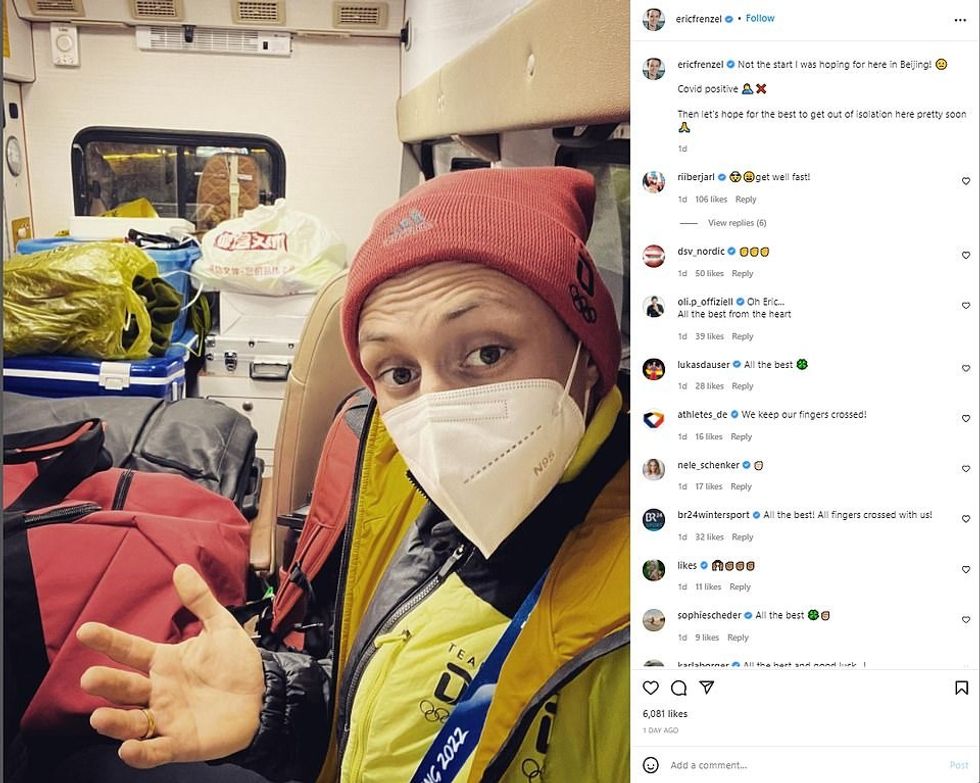 Shefi i ekipit të Gjermanisë ka thënë se kushtet brenda hoteleve të izolimit janë 'të papranueshme', duke u ankuar për mungesën e pajisjeve të stërvitjes, testet e pamjaftueshme Covid dhe kushtet johigjienike (në foto, atleti gjerman i kombinuar nordik Eric Frenzel është marrë në izolim pas testimit pozitiv)