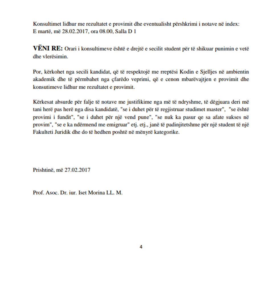 Shenimi i profesorit