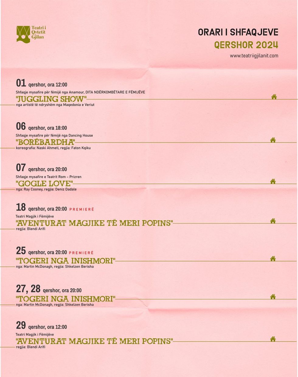 shfaqjet ne teatrin e qytetit te gjilanit