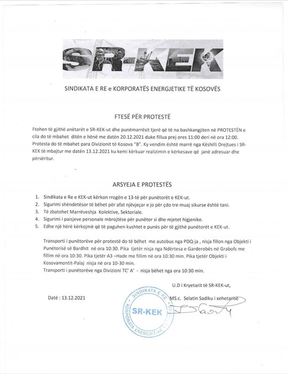 sindikata kek proteste