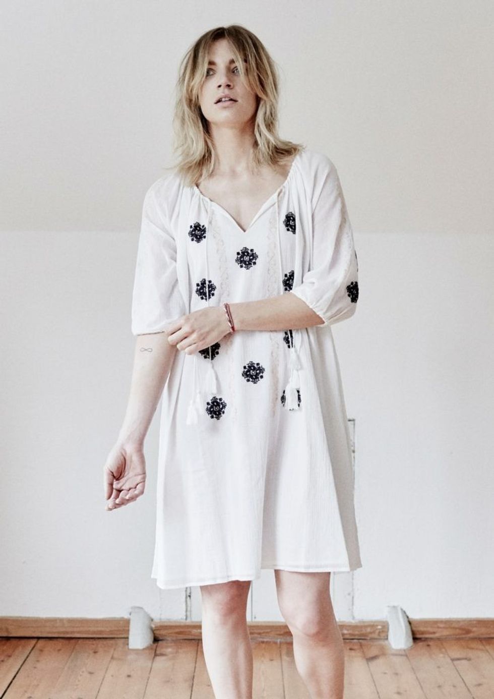 Skall studio SS16 Boho dress White Model detail Just Fashion