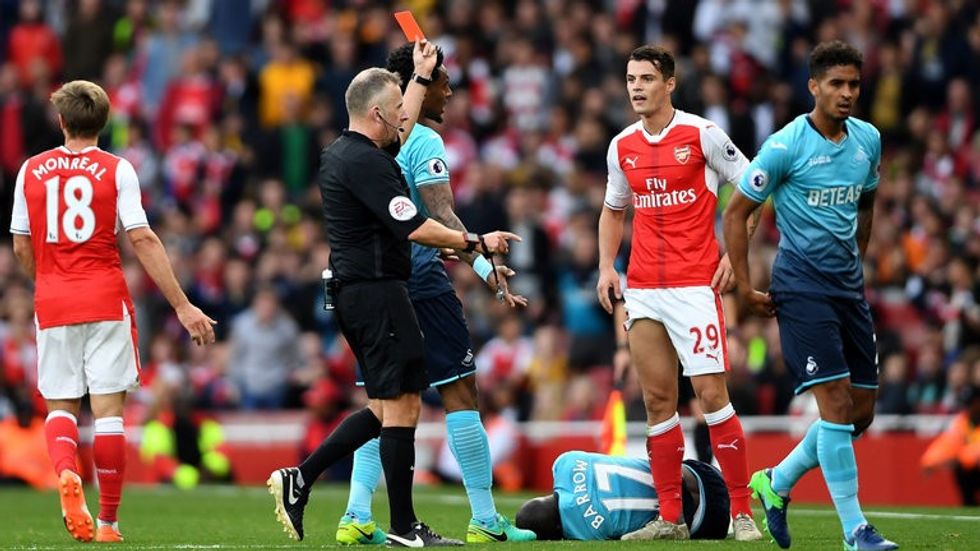 skysports granit xhaka arsenal burnley red card 3875884