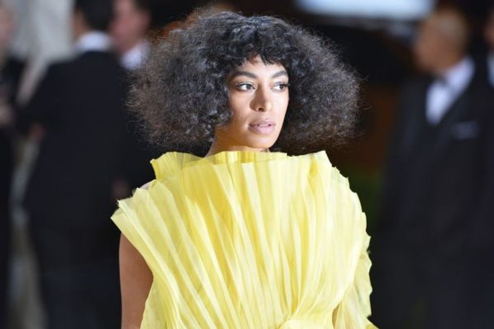 Solange Knowles arriving at the 2016 Costume Institute Gala Benefit celebrating