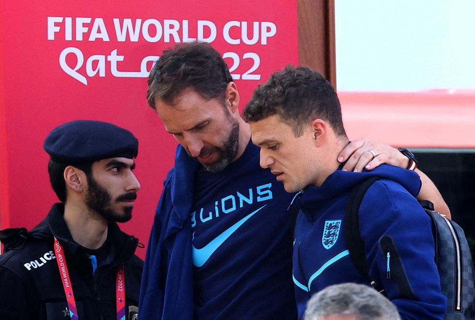 Southgate me Kieran Trippier në Katar përpara nisjes
