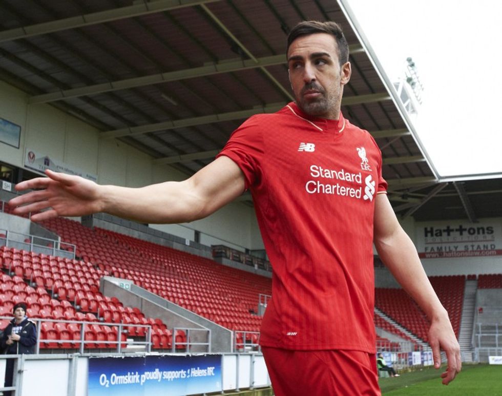 ST HELENS, ENGLAND - DECEMBER 6: (THE SUN OUT, THE SUN ON SUNDAY OUT) Jose Enrique of Liverpool during the Liverpool v Everton U21 Premier League game at Langtree Park on December 6, 2015 in St Helens, England. (Photo by Nick Taylor/Liverpool FC via Getty Images)
