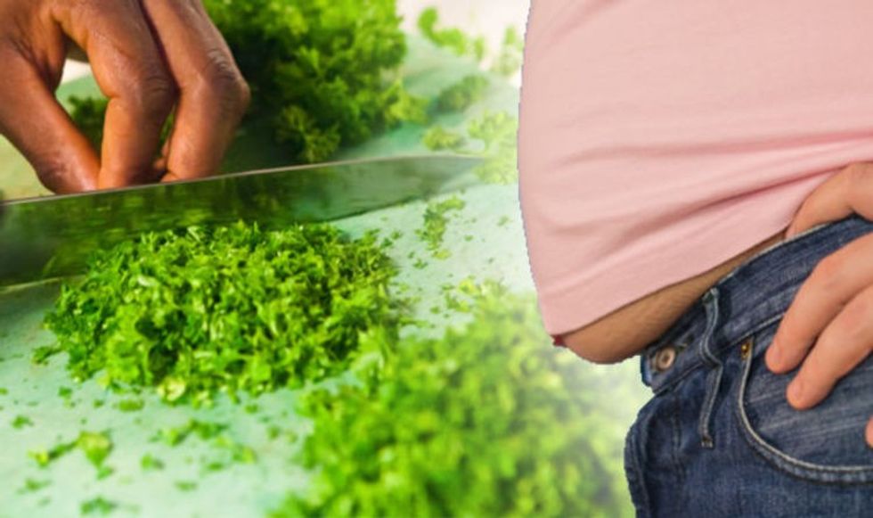 stomach bloating stop reduce herbs parsley 975468