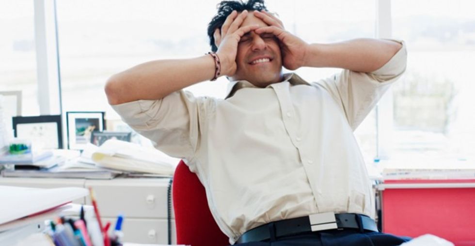 stress man at his desk