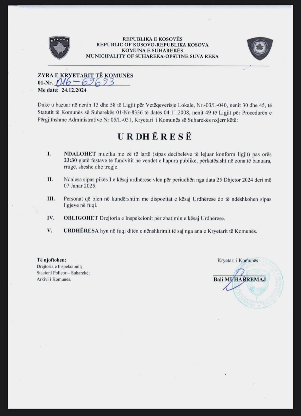 suhareke urdheresa per muzike