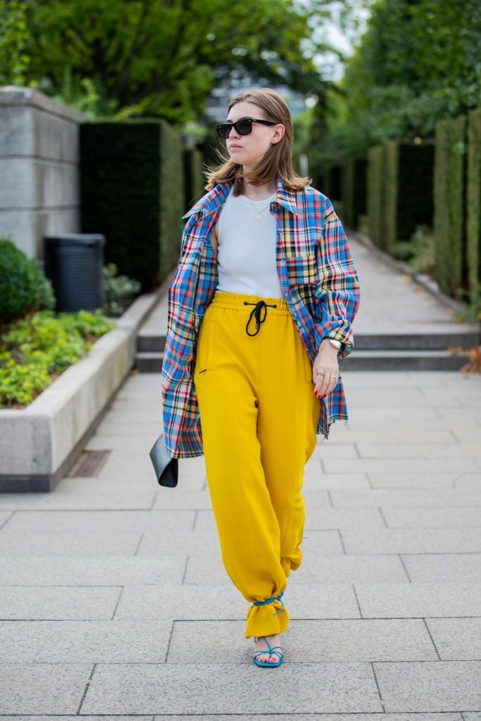 swantje soemmer is seen wearing plaid button shirt yellow news photo 1580152732