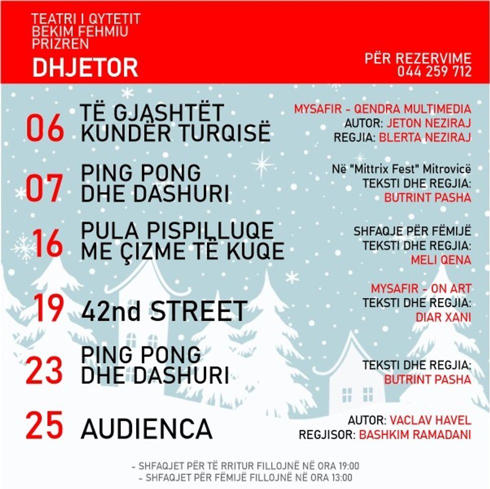 teatri bekim fehmiu programi dhjetor 2024