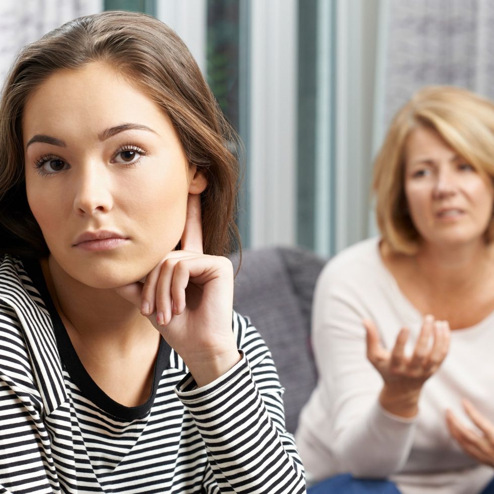 teen daughter bored arguing mom