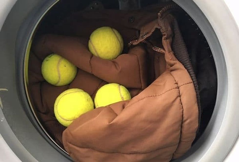 tennis ball in washing machine