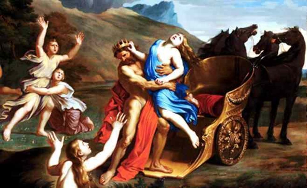 the abduction of proserpina or persephone by hades or pluto