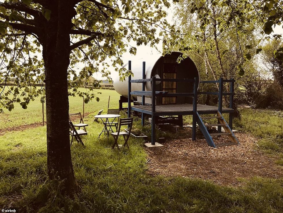 The converted plane has been at the campsite for two years. The owners bought it from a scrapyard in Bristol in 2018
