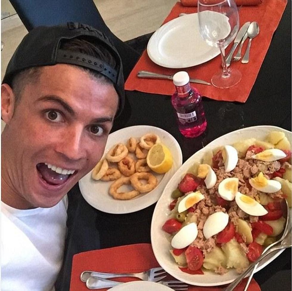 The Juventus star also eats eggs and salad, avoiding sugary foods and processed meats