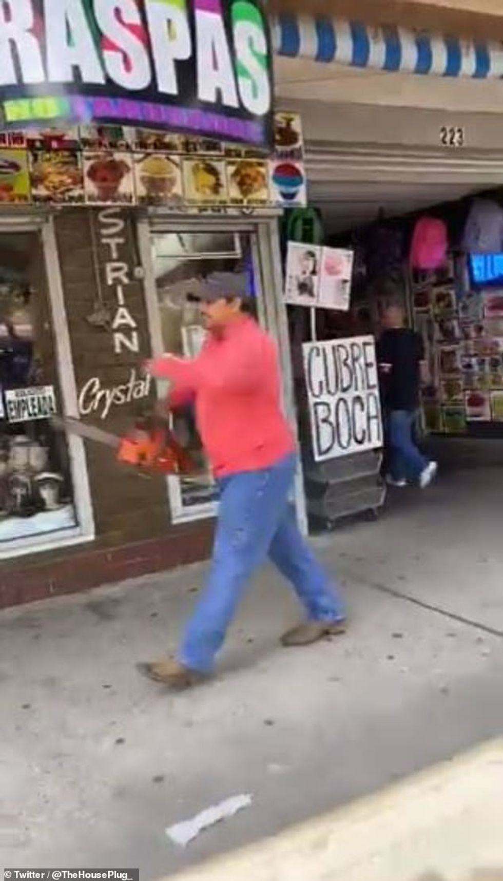 The man (pictured) told protesters to not 'let those f****** n****** out there fool you' and called out Antifa