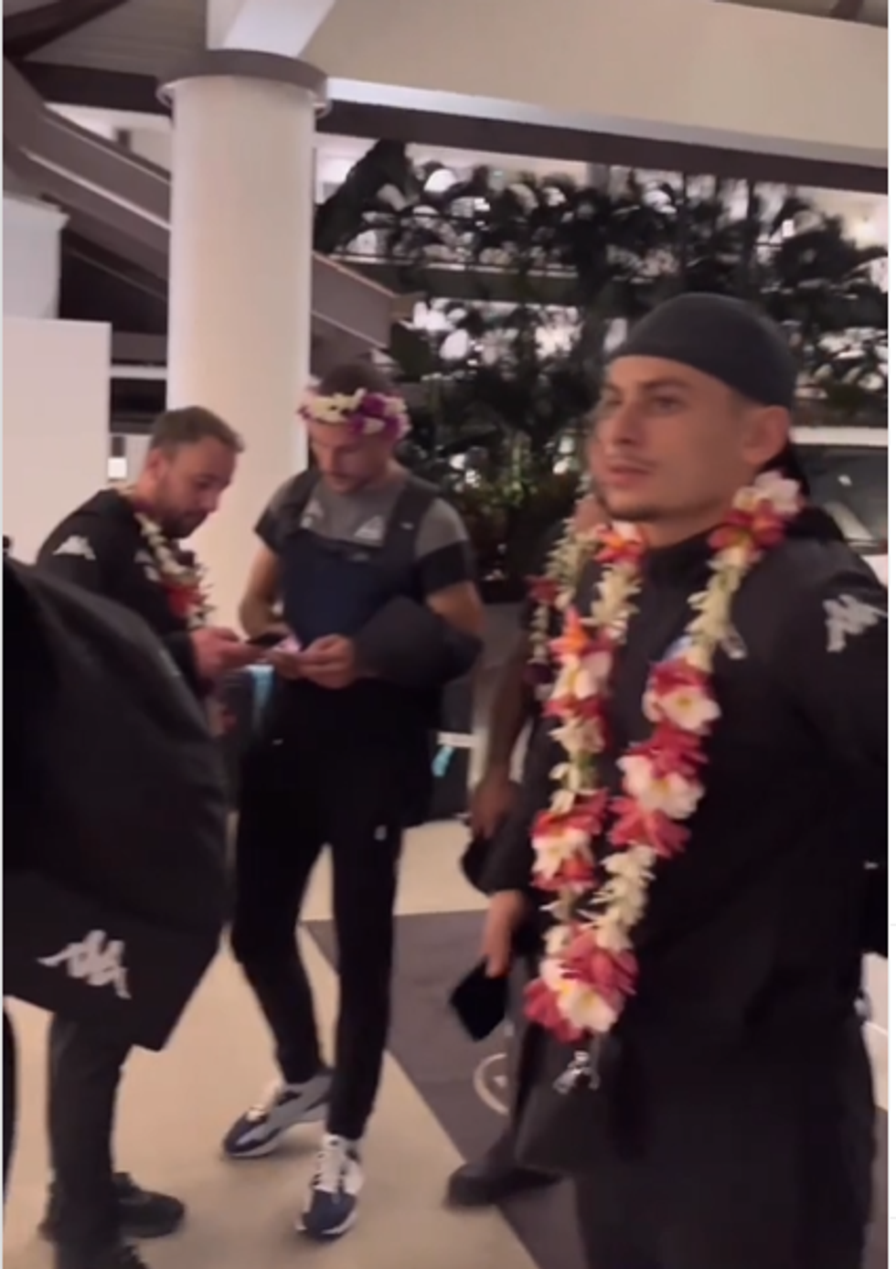 The players were welcomed by the locals