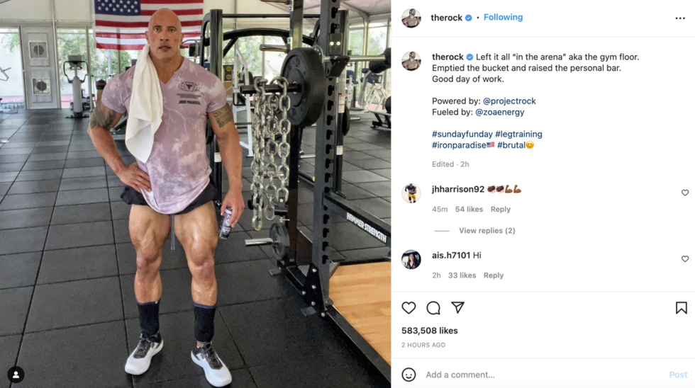 The Rock looking stacked