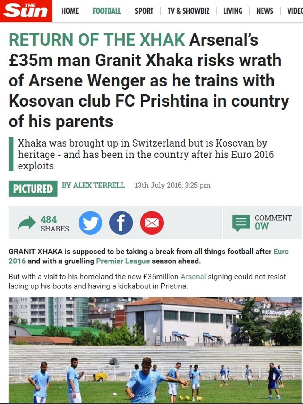 The Sun Granit Xhaka
