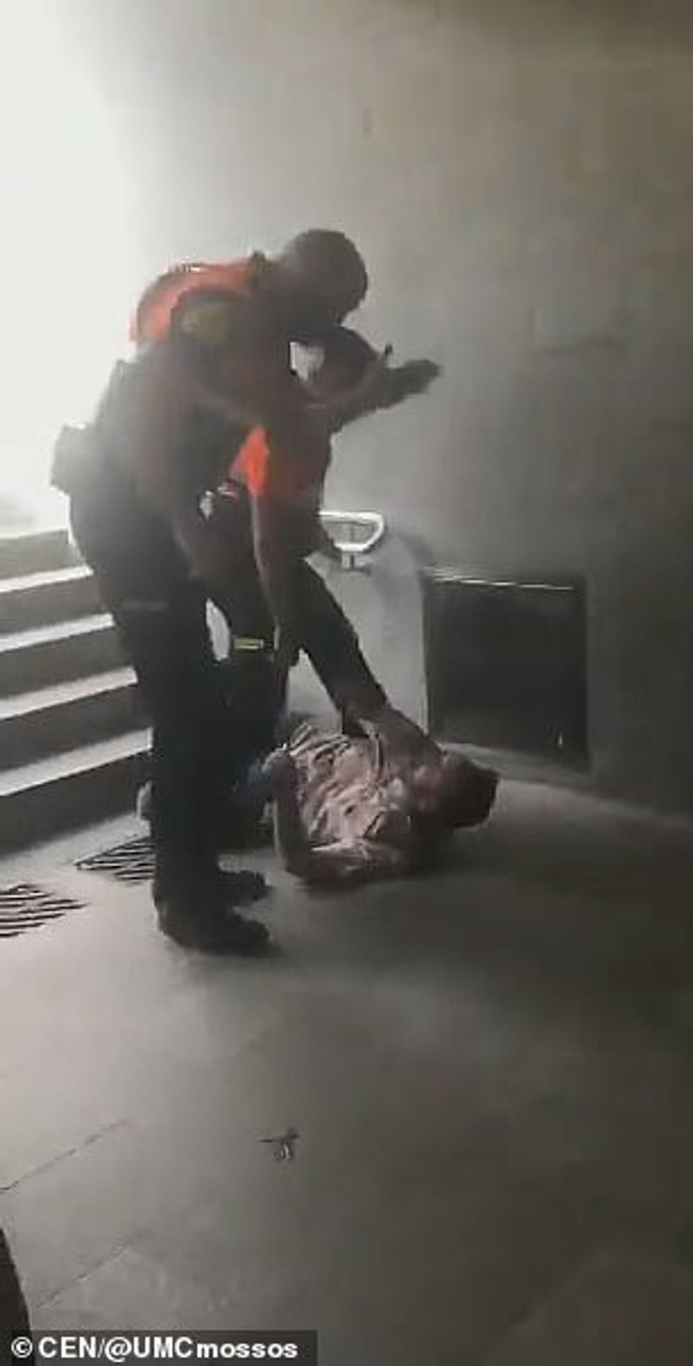 The two officers were involved in a scuffle with the man