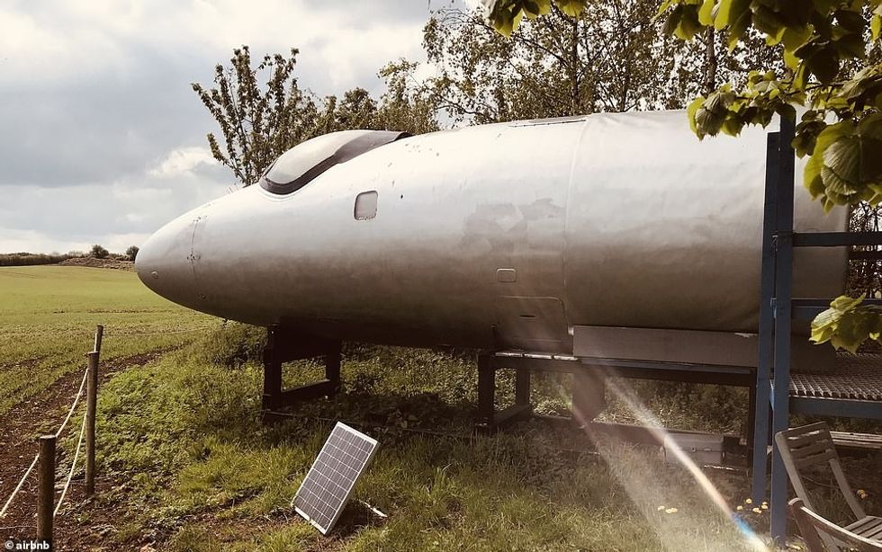 This 1950s English Electric Canberra bomber is now a cosy lodge for two at Field 725 campsite in Frome, Somerset