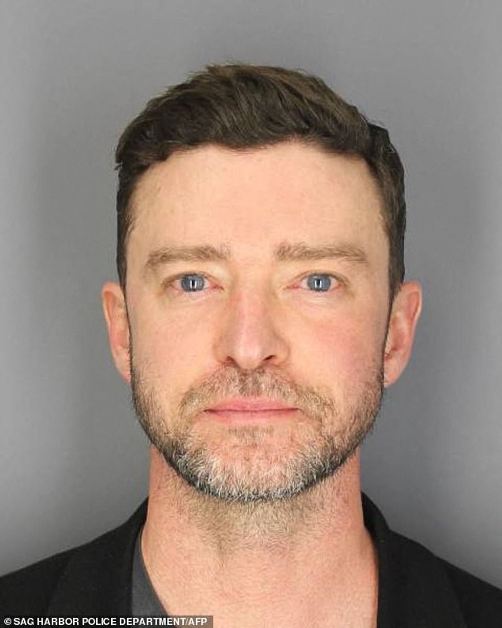 Timberlake fotografuar në një turi të shkrepur pas arrestimit të tij më 18 qershor 2024 në Sag Harbor, Nju Jork