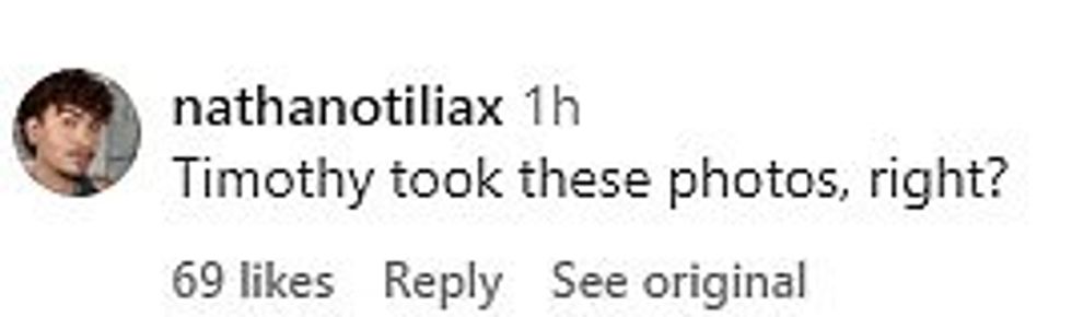 Timothy i bëri këto foto, apo jo? pyeti një prej afro 400 milionë ndjekësve të saj