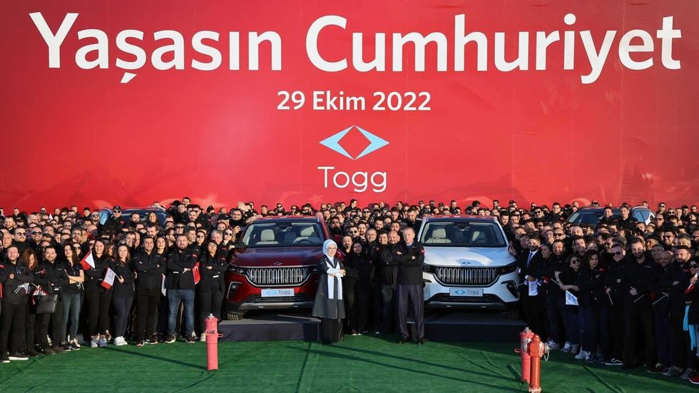 togg c suv production start ceremony on october 29 2022 at the plant in gemlik turkey