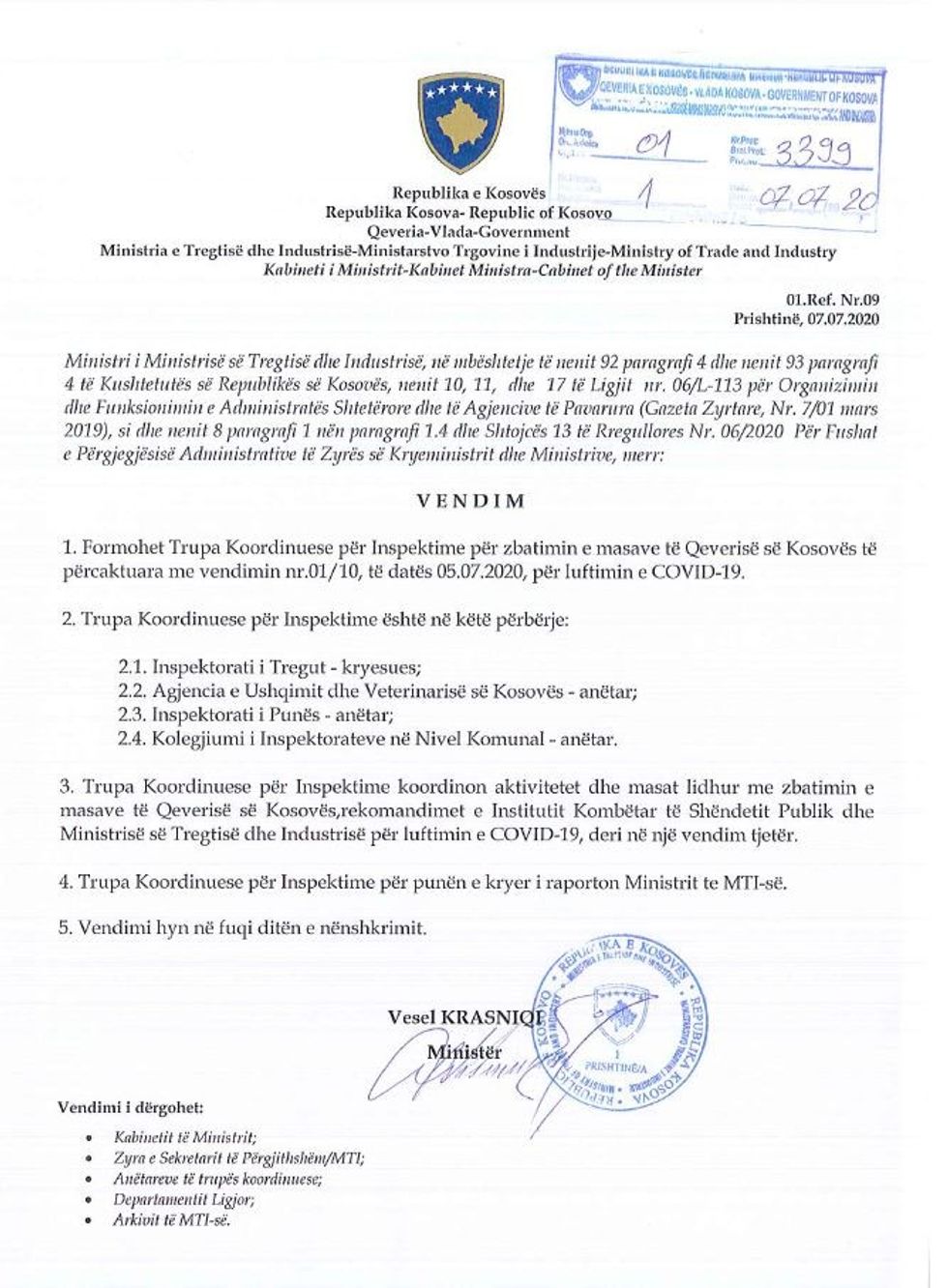 trupa koordinuese mti