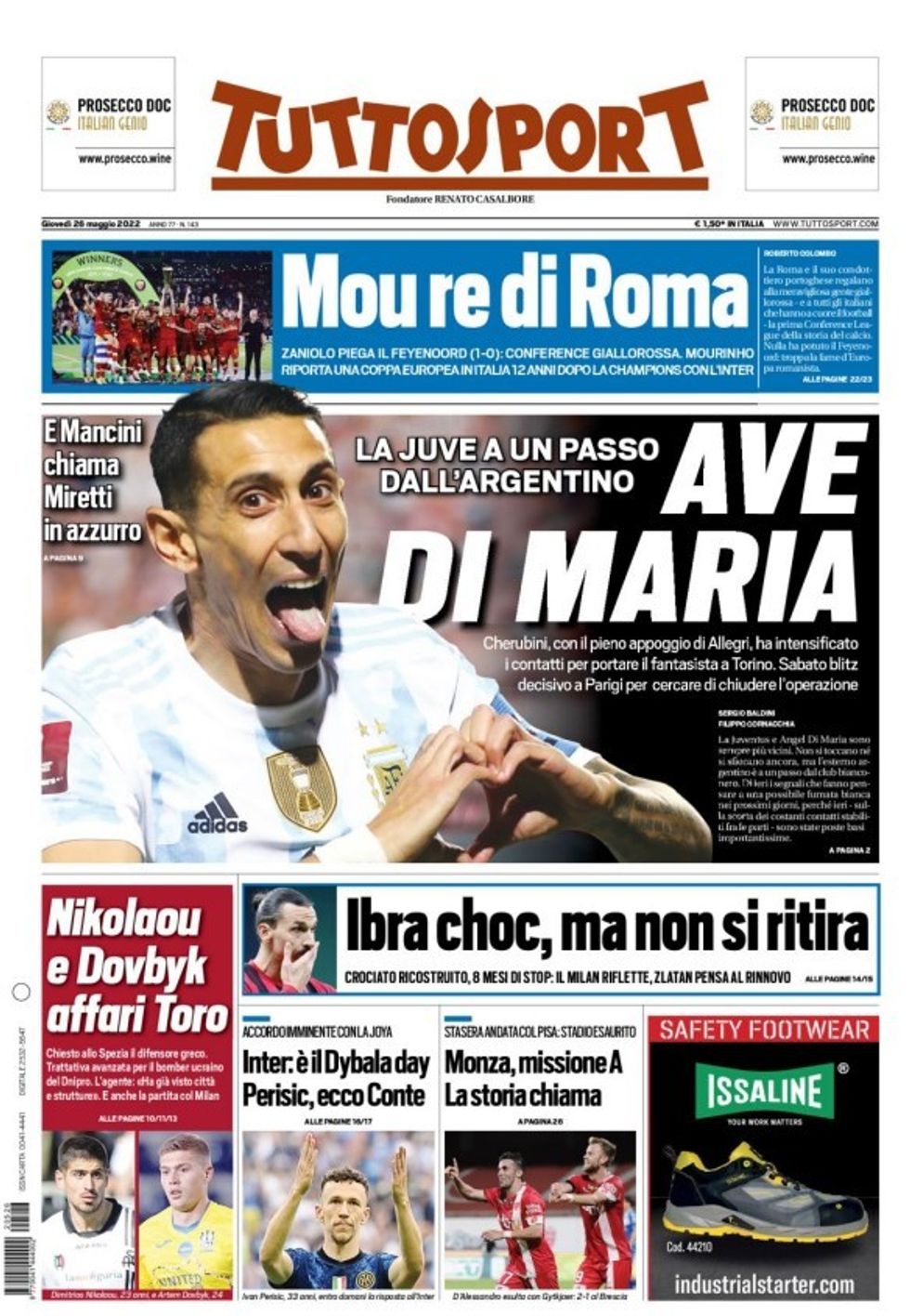tuttosport prima pagina roma