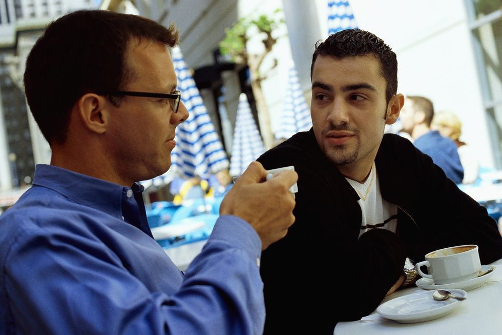 two guys talking to each other