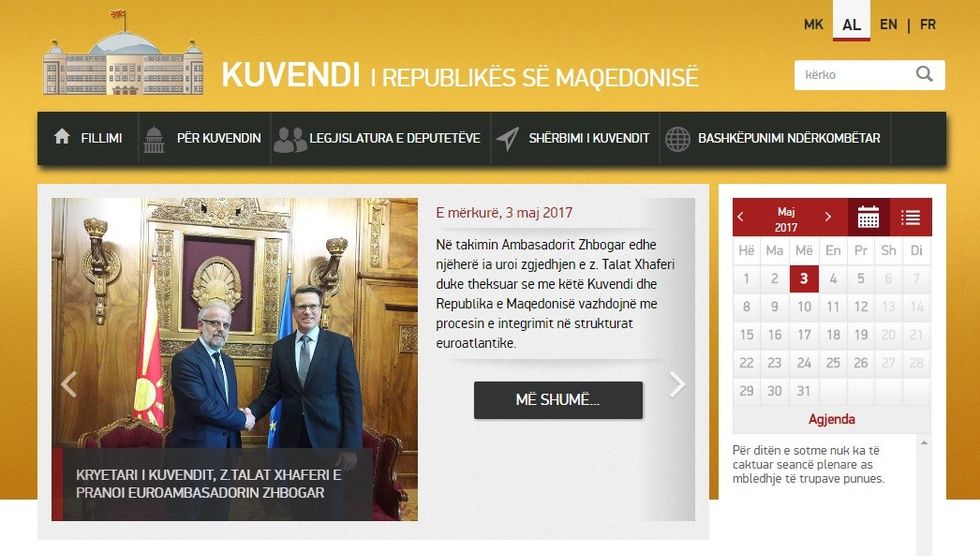 Ueb faqja e Kuvendit 1