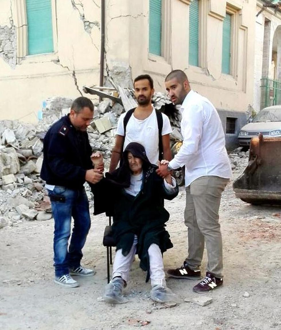 Una veduta di Amatrice dopo il terremoto, 24 agosto 2016. ANSA/ LUCS PROPERI