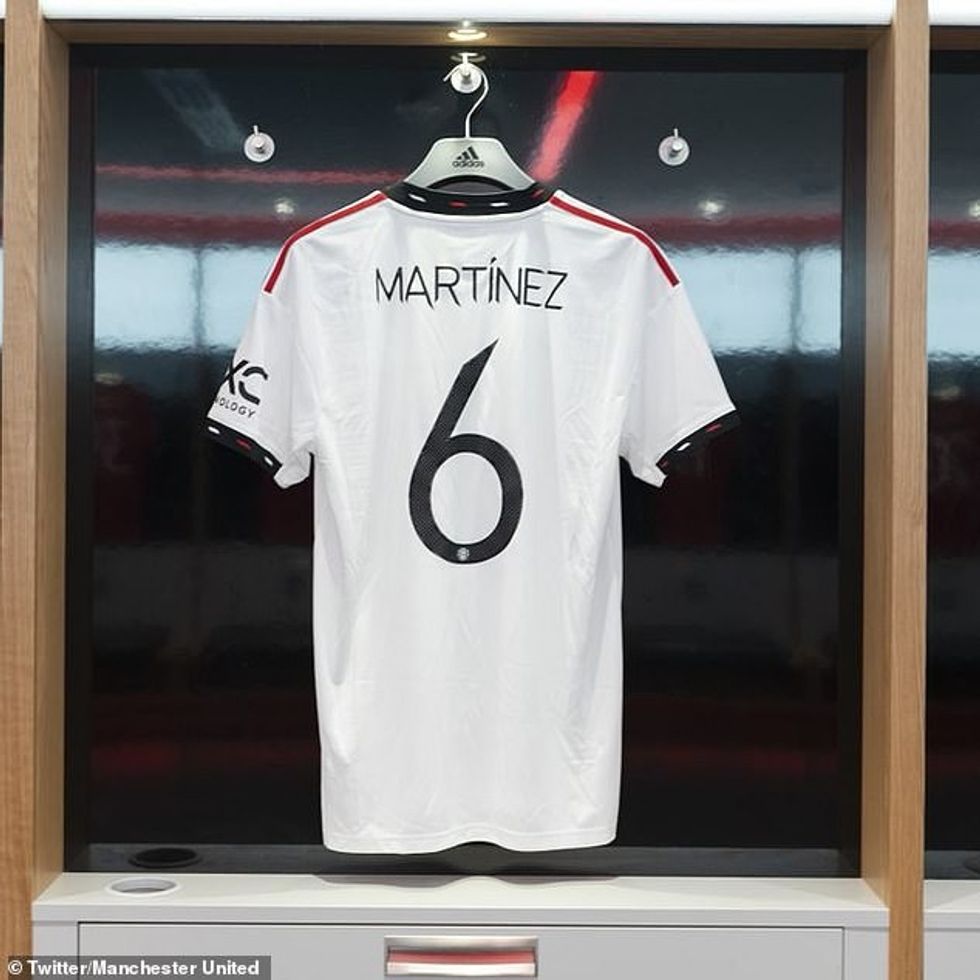 United revealed that Martinez will follow Paul Pogba in wearing the club's No 6 shirt