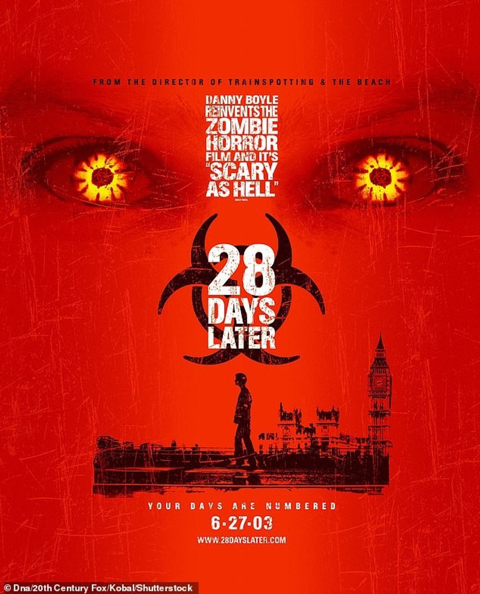 Upcoming post-apocalyptic horror film 28 Years Later is the sequel to 2002's 28 Days Later and 2007's 28 Weeks Later (poster pictured)