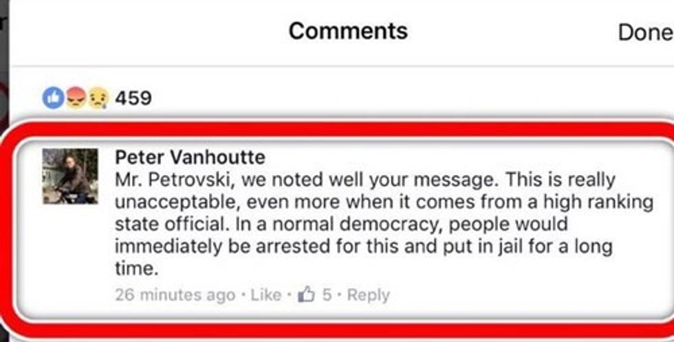 Vanhoutte mesazh Petrovskit