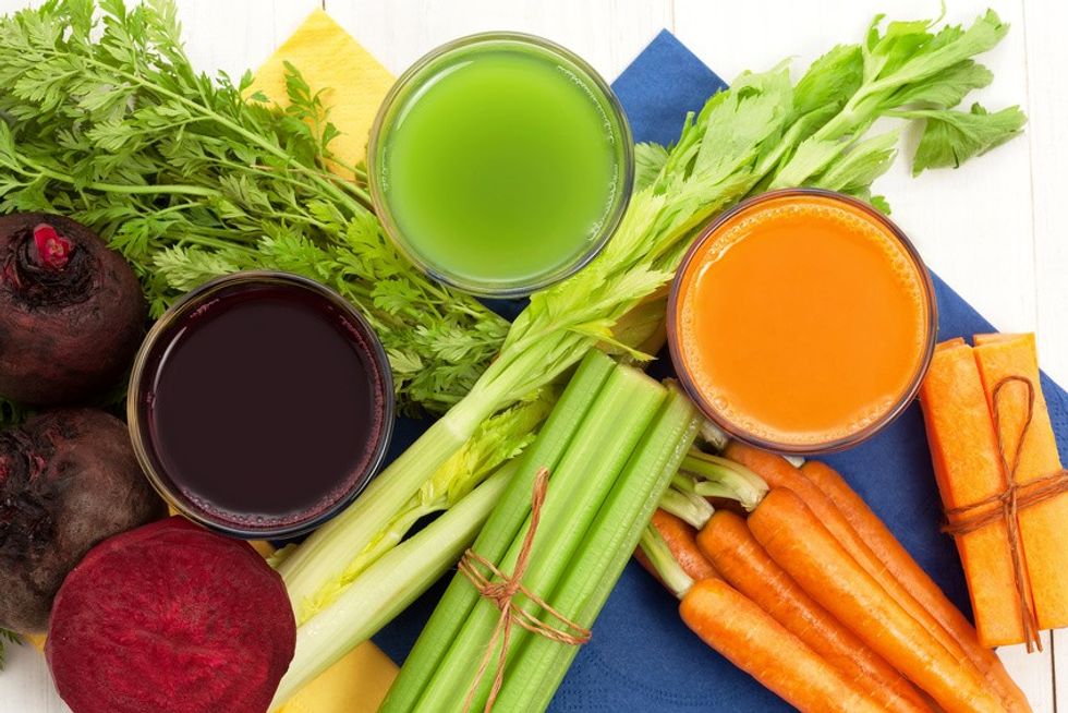 Vegetable juice with beet carrot and celery